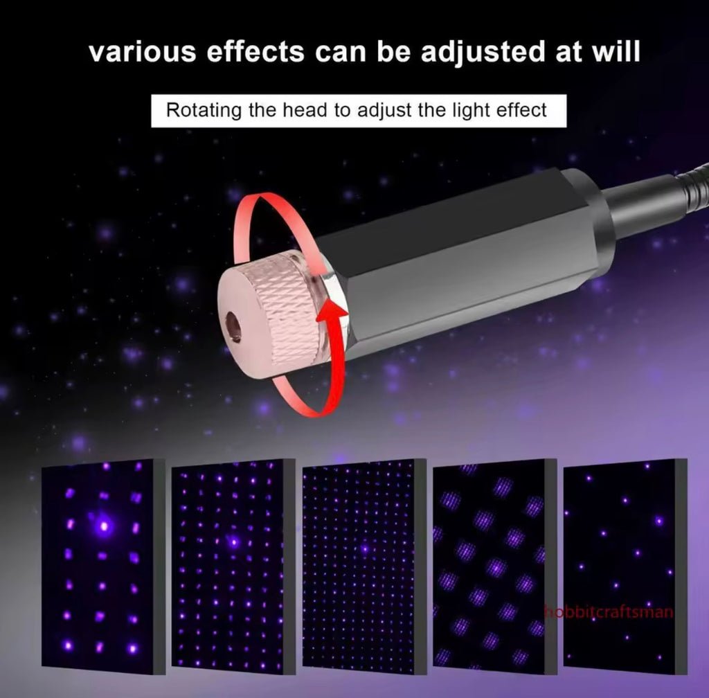 LED Light Projector Starry Sky Lamp Laser Star Roof Light USB Powered Galaxy Projector Lamp For Room and Car Ceiling Decor