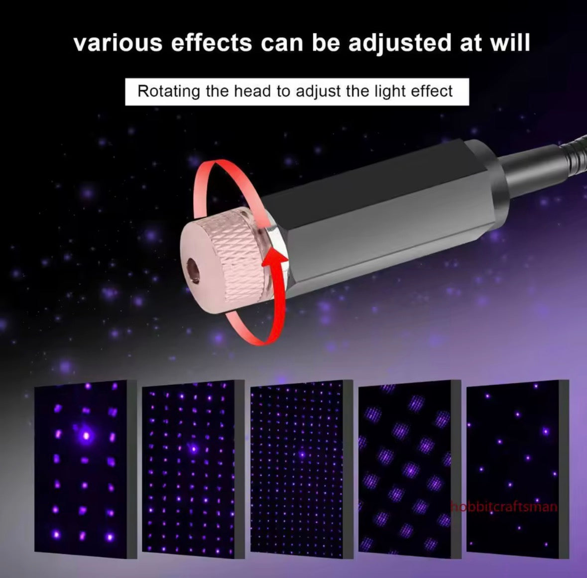 LED Light Projector Starry Sky Lamp Laser Star Roof Light USB Powered Galaxy Projector Lamp For Room and Car Ceiling Decor